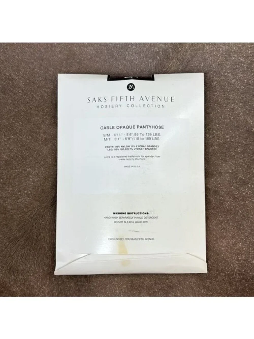 Saks Fifth Ave Cable Opaque Pantyhose